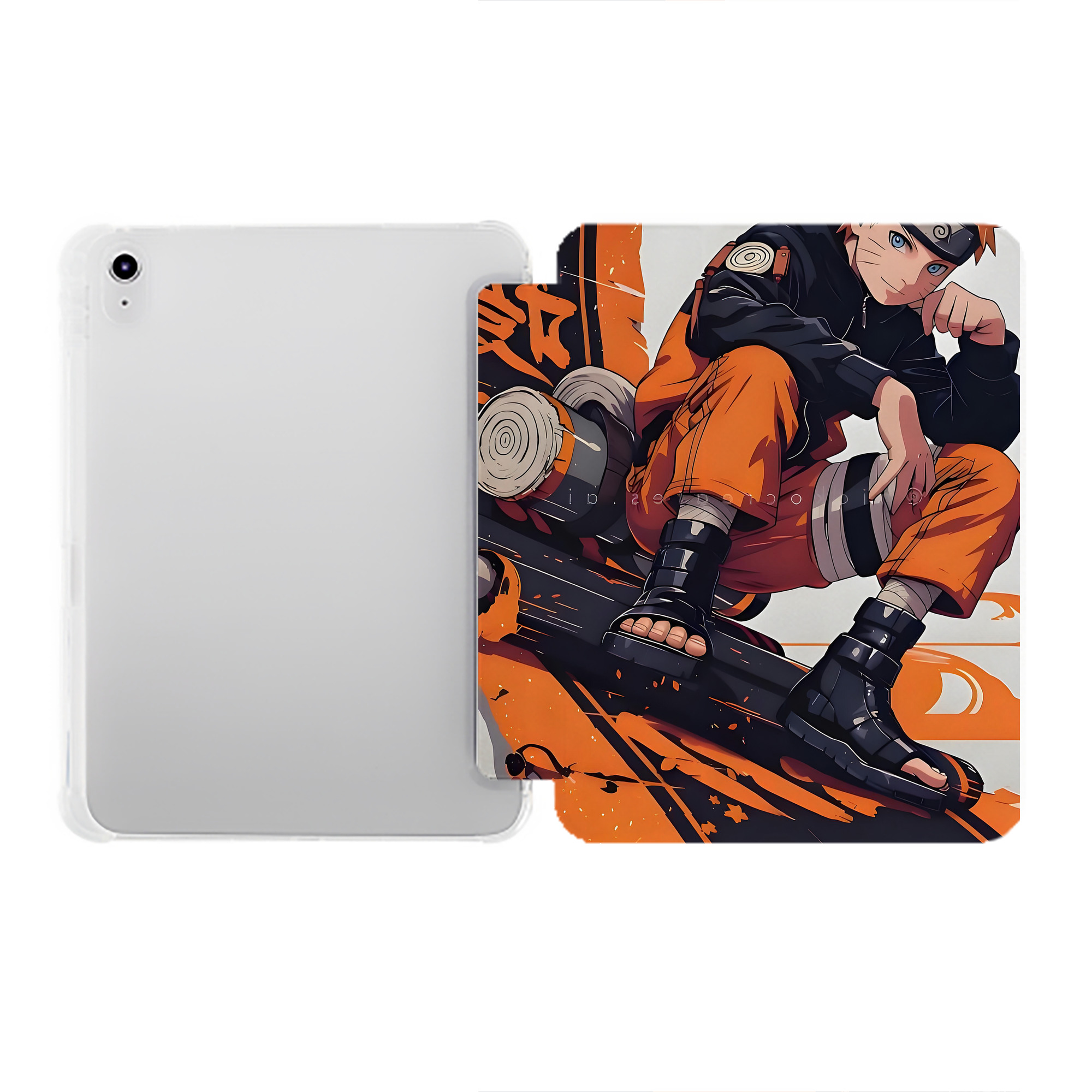 （画像用） NARUTO -ナルト- NARUTO -ナルト- 疾風伝 IPad ケース ペン収納付き 三つ折りスタンド PUレザー×シリコン 対応機種9.5/10.5/10.9インチ